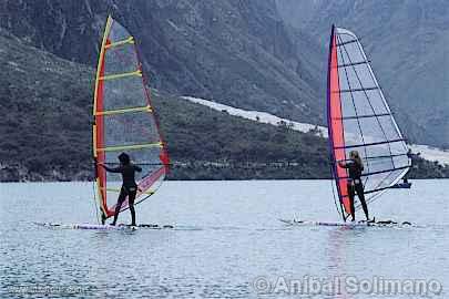 Windsurf in the Lagoon of Llanganuco