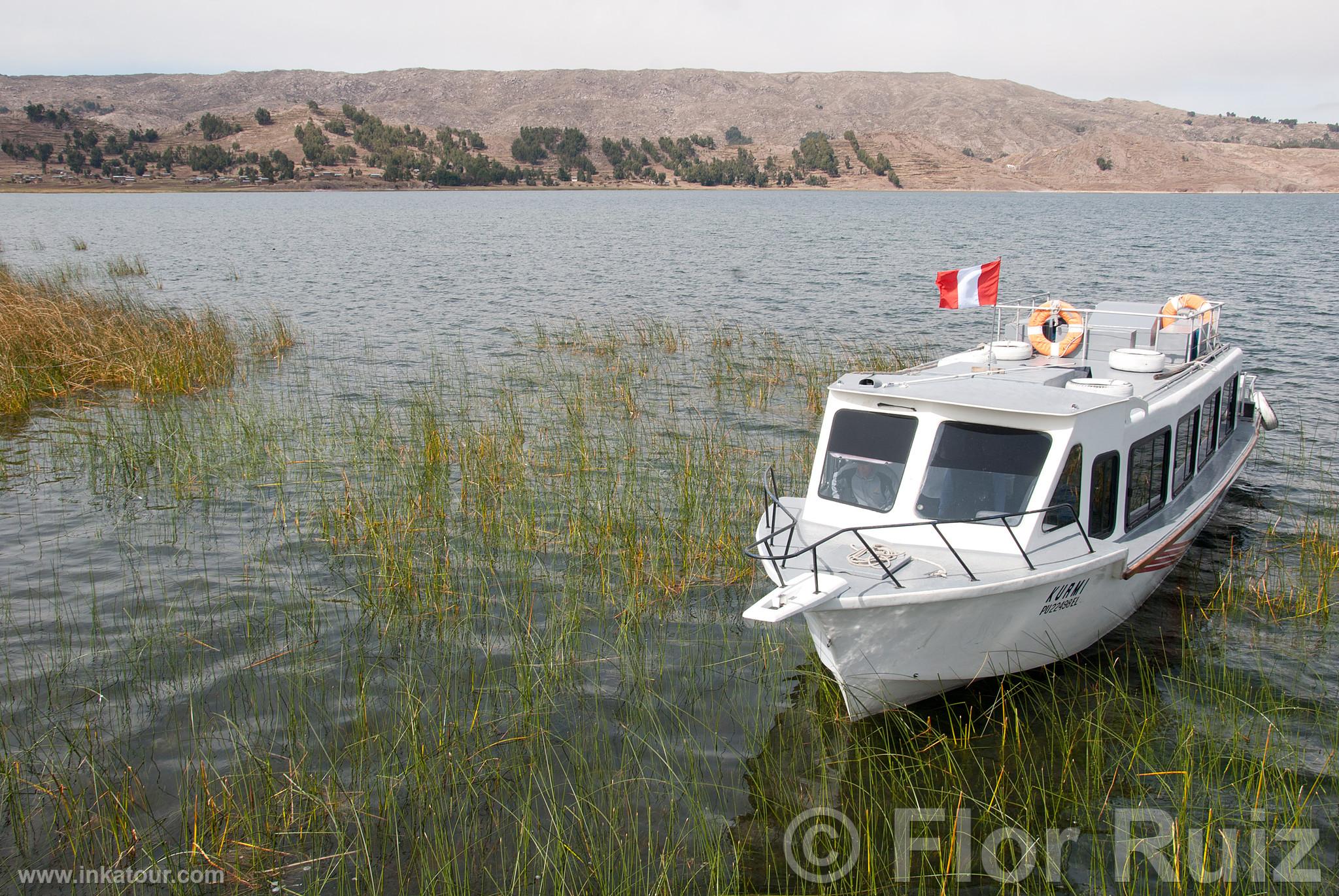 Boat on the lake Titicaca